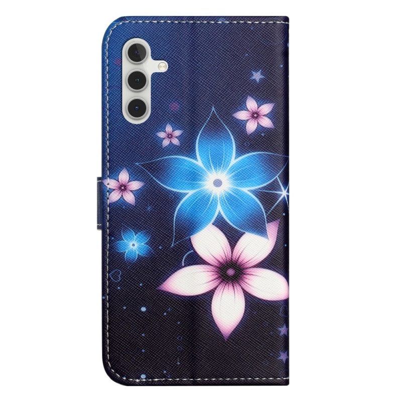 Fodral Samsung Galaxy A17 4g / 5g Blå Blommor
