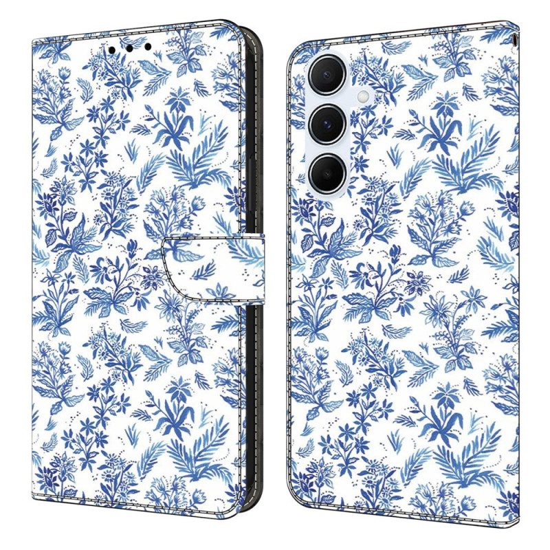 Fodral Samsung Galaxy A17 4g / 5g Blå Blommor