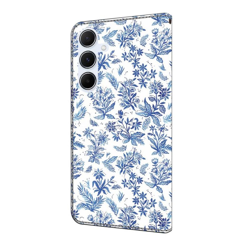 Fodral Samsung Galaxy A17 4g / 5g Blå Blommor