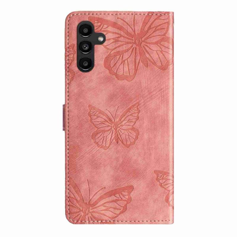 Fodral Samsung Galaxy A17 4g / 5g Mockaeffekt Med Fjärilar