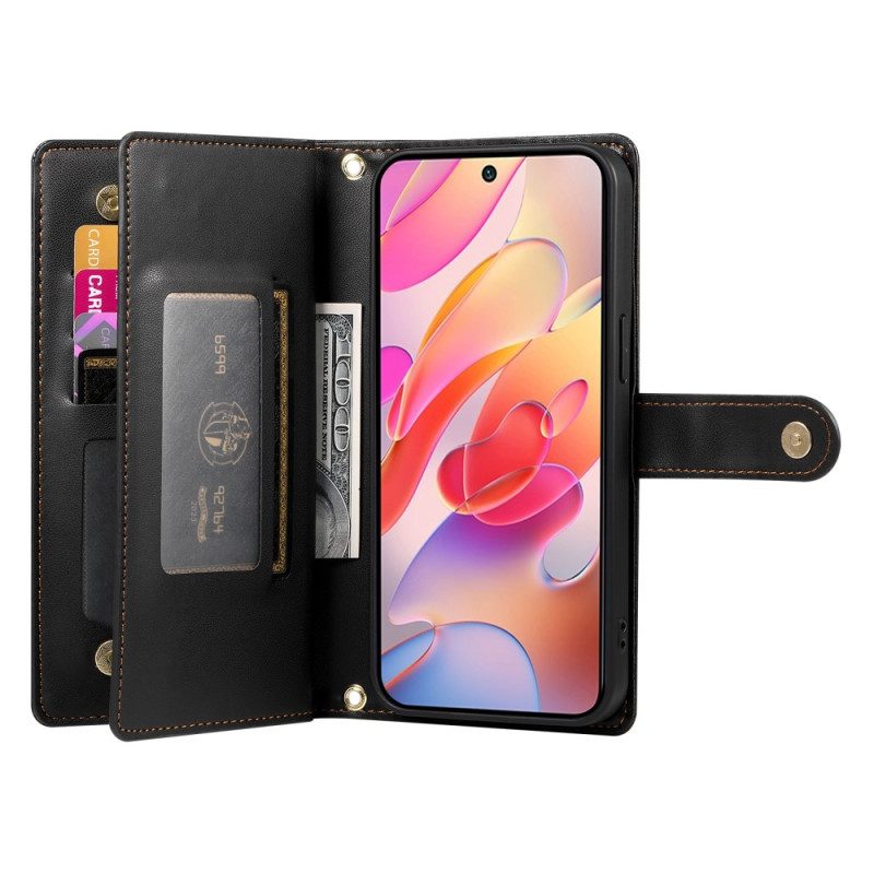 Fodral Samsung Galaxy A17 4g / 5g Plånbok Med Dragkedja Och Remmar