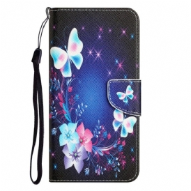 Fodral Samsung Galaxy A54 5G Med Kedjar Fairy Butterflies With Lanyard