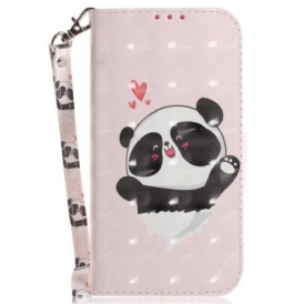 Fodral Samsung Galaxy M13 Älskar Panda Med Snodd