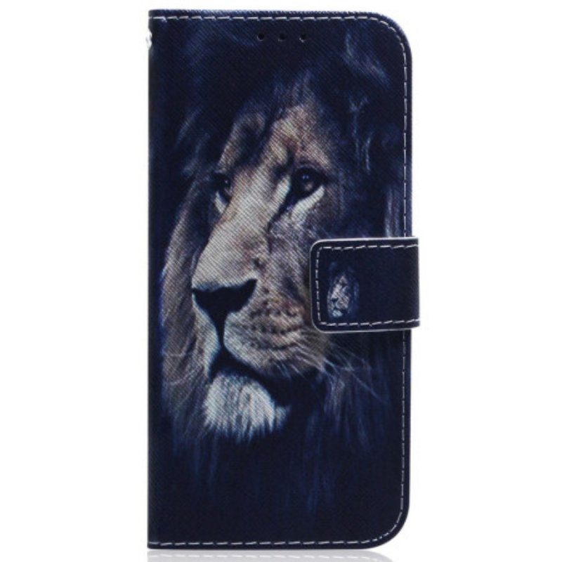 Fodral Samsung Galaxy M13 Med Kedjar Lanyard Lion