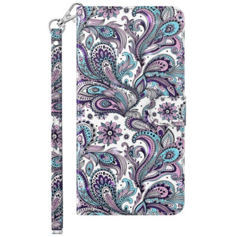 Fodral Samsung Galaxy S23 5G Med Kedjar Strappy Paisley Mönster