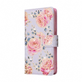 Fodral Samsung Galaxy S23 5G Rfid-blommor Med Snodd