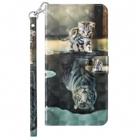 Fodral Samsung Galaxy S23 Ultra 5G Med Kedjar Strappy Kitten Dream