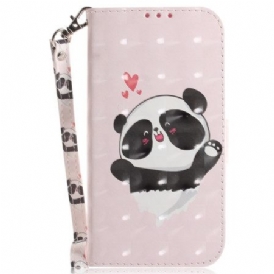 Fodral Samsung Galaxy S24 Fe Panda Love With Strap