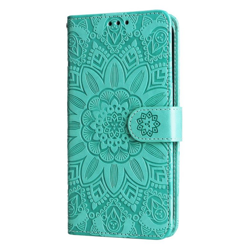 Fodral Samsung Galaxy S24 Fe Solrosmönster Med Rem