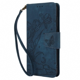 Fodral Samsung Galaxy S25 5g Blommigt Mönster Med Mockaeffekt