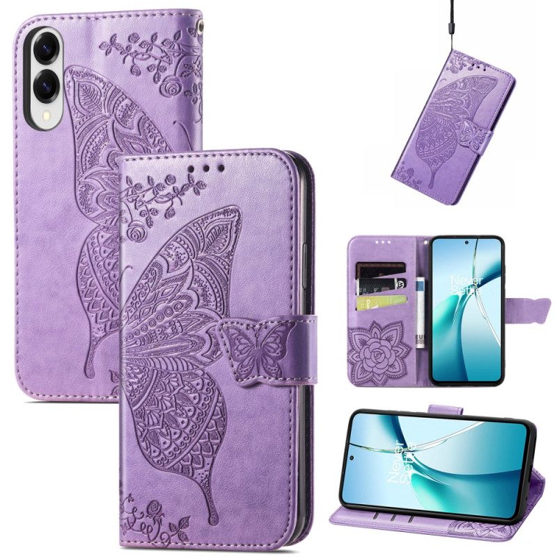Fodral Samsung Galaxy S25 5g Edge Barock Fjäril Med Handledsrem