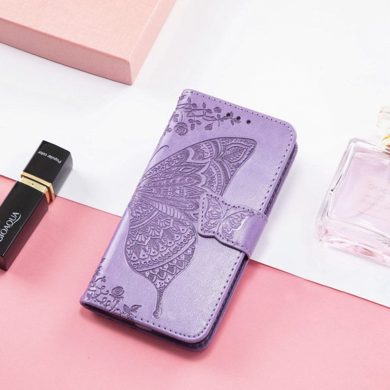 Fodral Samsung Galaxy S25 5g Edge Barock Fjäril Med Handledsrem