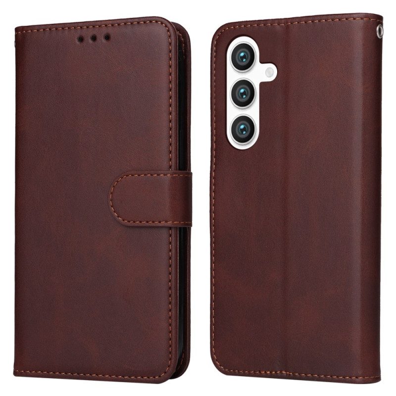 Fodral Samsung Galaxy S25 5g Enfärgad Rem Med Lädereffekt