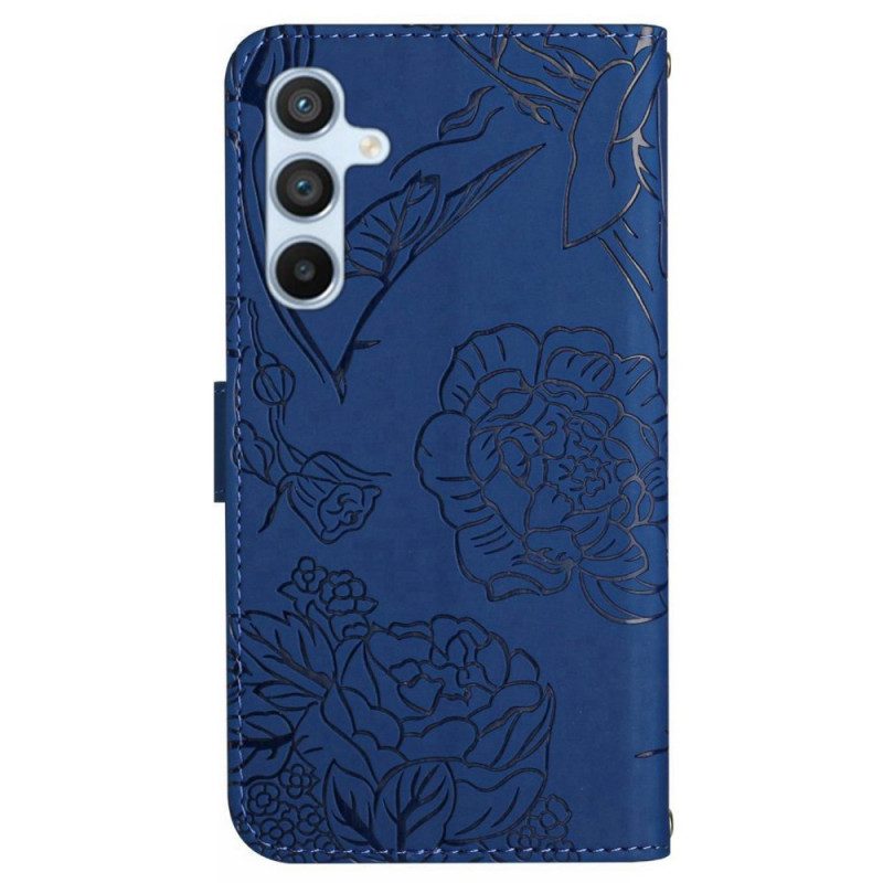 Fodral Samsung Galaxy S25 5g Fjärilsdesign Med Rem