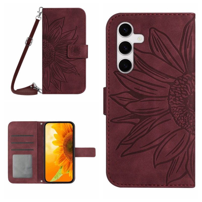 Fodral Samsung Galaxy S25 Fe Axelrem Med Solrosmönster