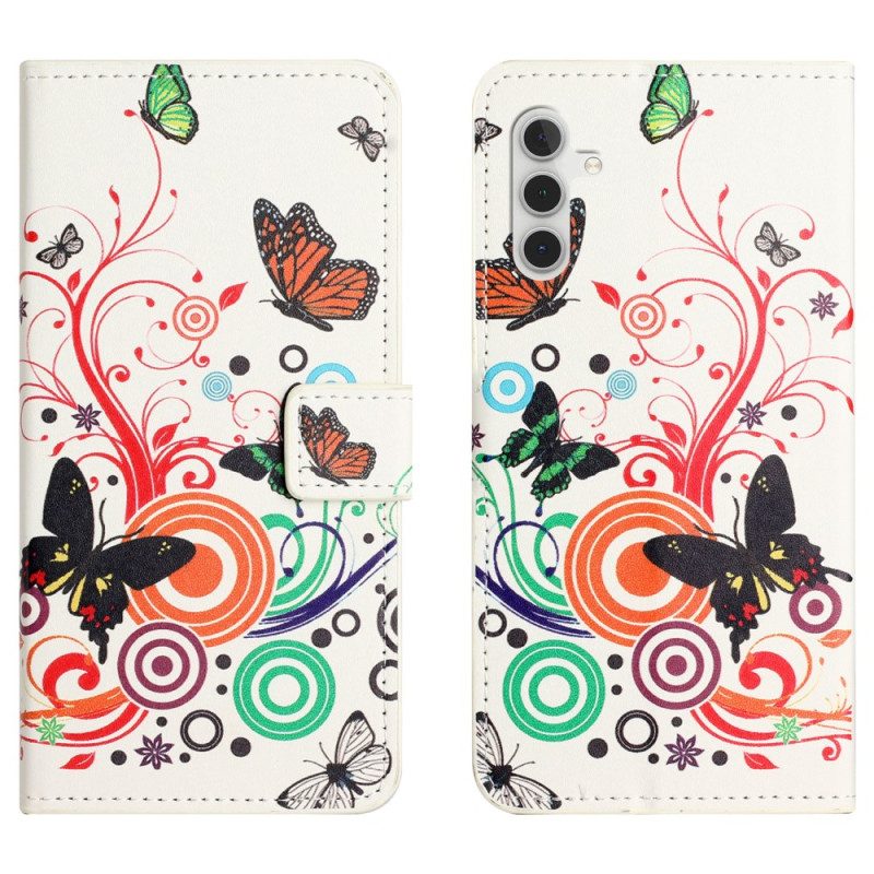 Fodral Samsung Galaxy S25 Fe Fjärilar På Vit Bakgrund