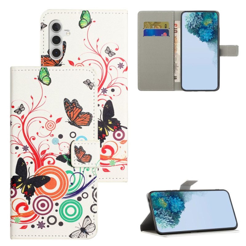 Fodral Samsung Galaxy S25 Fe Fjärilar På Vit Bakgrund