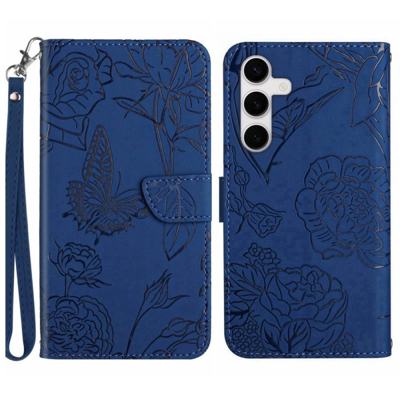 Fodral Samsung Galaxy S25 Fe Fjärilsmönstrad Rem