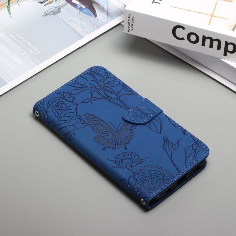 Fodral Samsung Galaxy S25 Fe Fjärilsmönstrad Rem