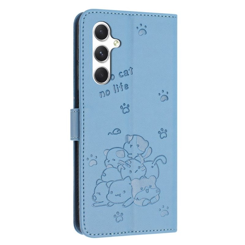 Fodral Samsung Galaxy S25 Fe Kattmönster Med Rem