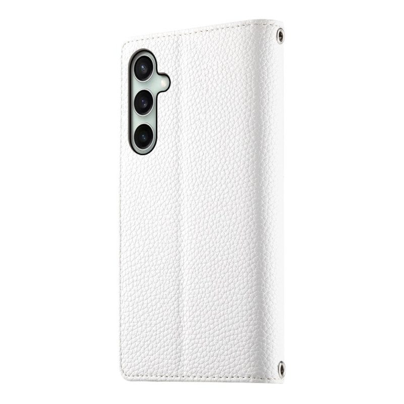 Fodral Samsung Galaxy S25 Fe Läderplånbok Med Dragkedja Och Remmar
