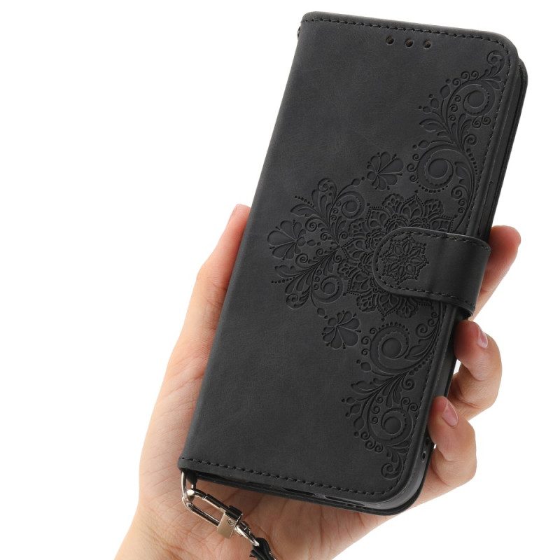 Fodral Samsung Galaxy S25 Fe Spetstryck Med Rem Och Axelrem