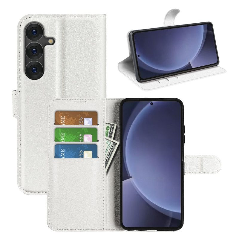 Fodral Samsung Galaxy S25 Plus 5g Klassisk Litchi-imitationsläder