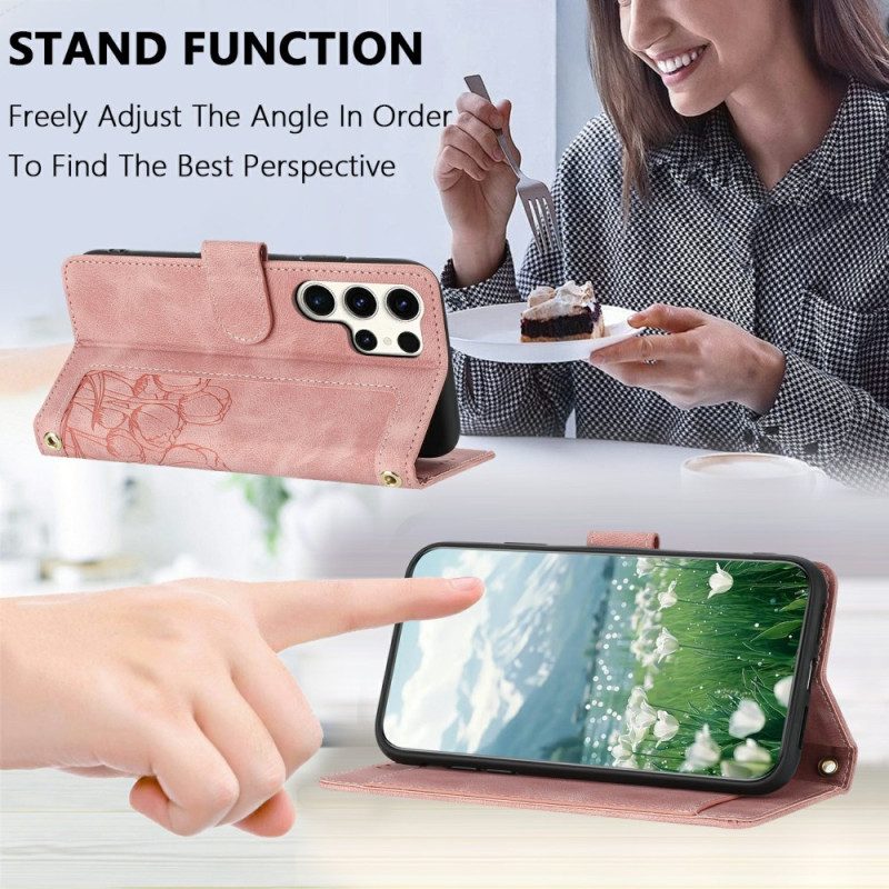 Fodral Samsung Galaxy S25 Ultra 5g Blommig Lädereffekt
