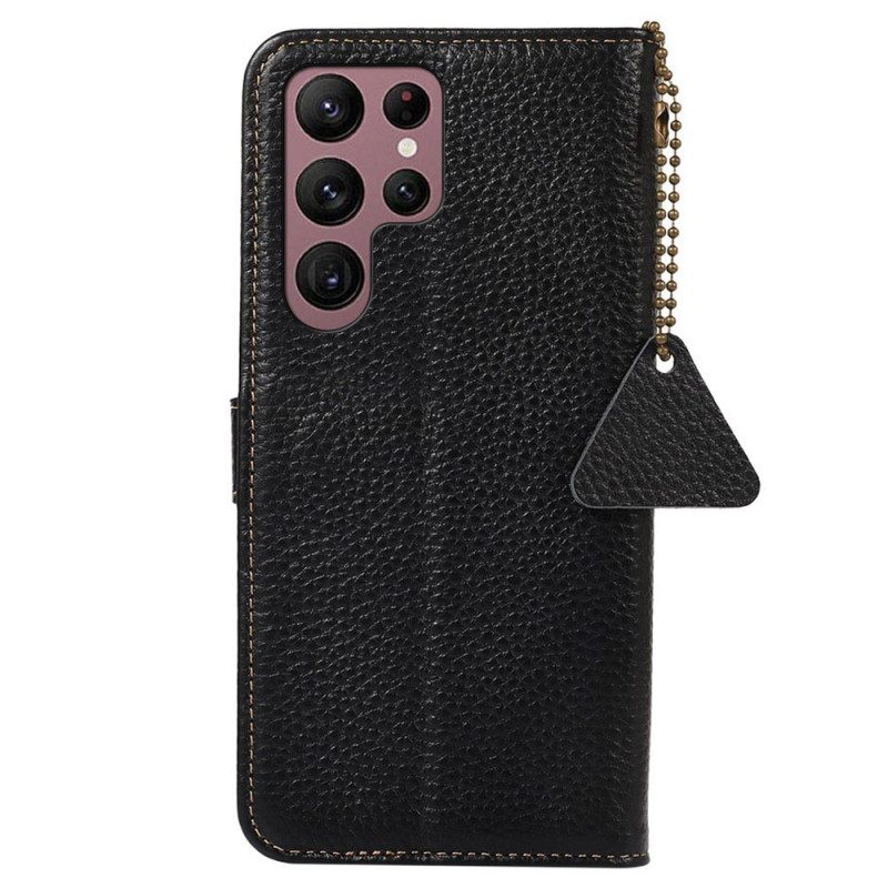 Fodral Samsung Galaxy S25 Ultra 5g Litchiläder Med Rfid-blockering