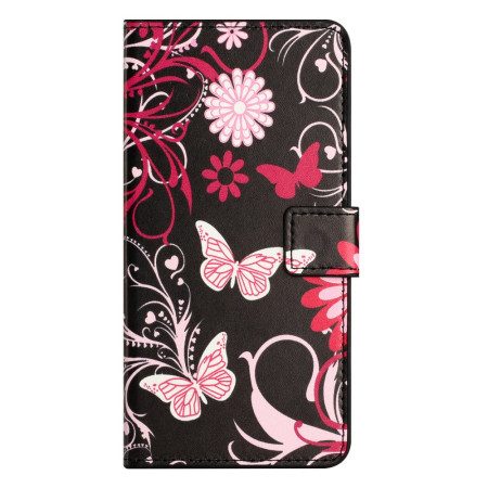 Fodral Samsung Galaxy S26 Fjärilar På Svart Bakgrund