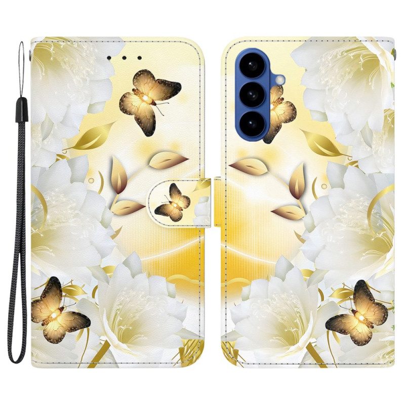 Fodral Samsung Galaxy S26 Guldfjärilar Och Blommor