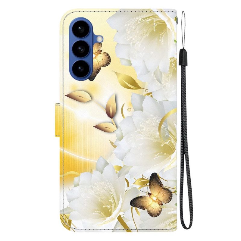 Fodral Samsung Galaxy S26 Guldfjärilar Och Blommor