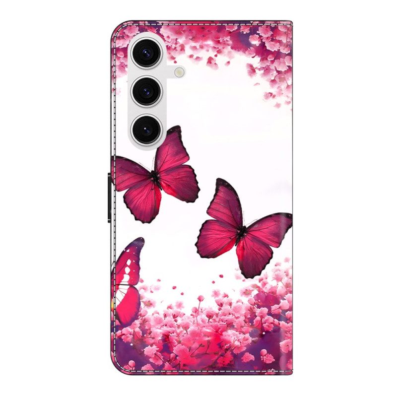 Fodral Samsung Galaxy S26 Plus Röda Fjärilar