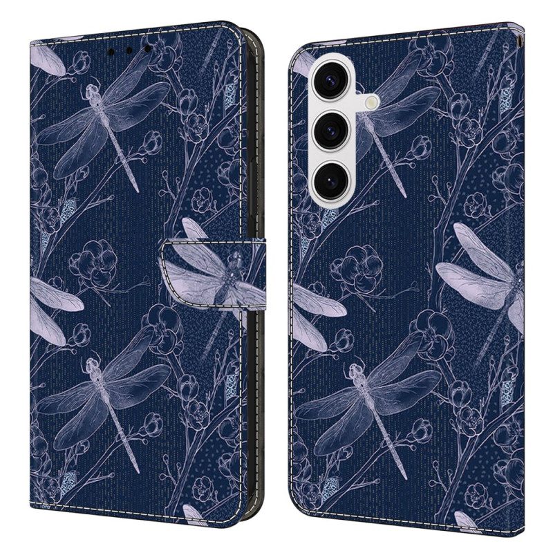 Fodral Samsung Galaxy S26 Plus Trollsländor På Blå Bakgrund