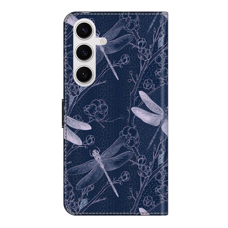 Fodral Samsung Galaxy S26 Plus Trollsländor På Blå Bakgrund
