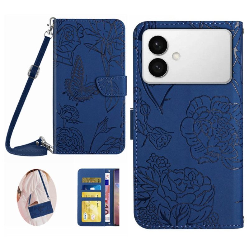 Fodral Samsung Galaxy S26 Ultra Axelväska Med Fjärilstryck