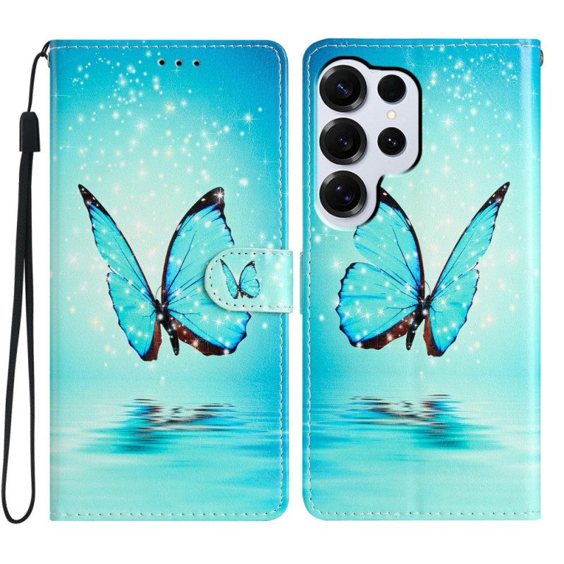 Fodral Samsung Galaxy S26 Ultra Blå Fjäril På Vattnet