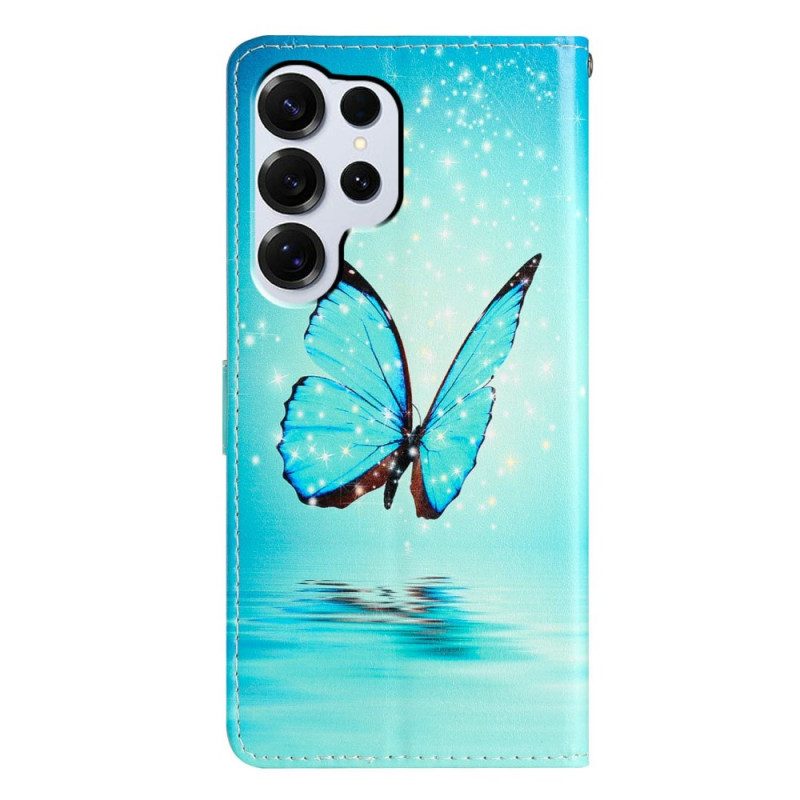 Fodral Samsung Galaxy S26 Ultra Blå Fjäril På Vattnet