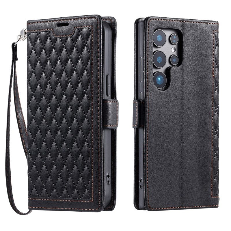 Fodral Samsung Galaxy S26 Ultra Quiltad Med Rem