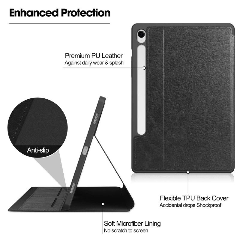 Fodral Samsung Galaxy Tab S10 Fe Lädereffekt