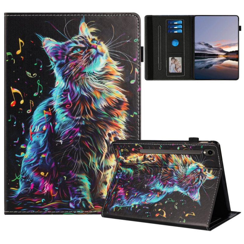 Fodral Samsung Galaxy Tab S10 Fe Musikalisk Katt