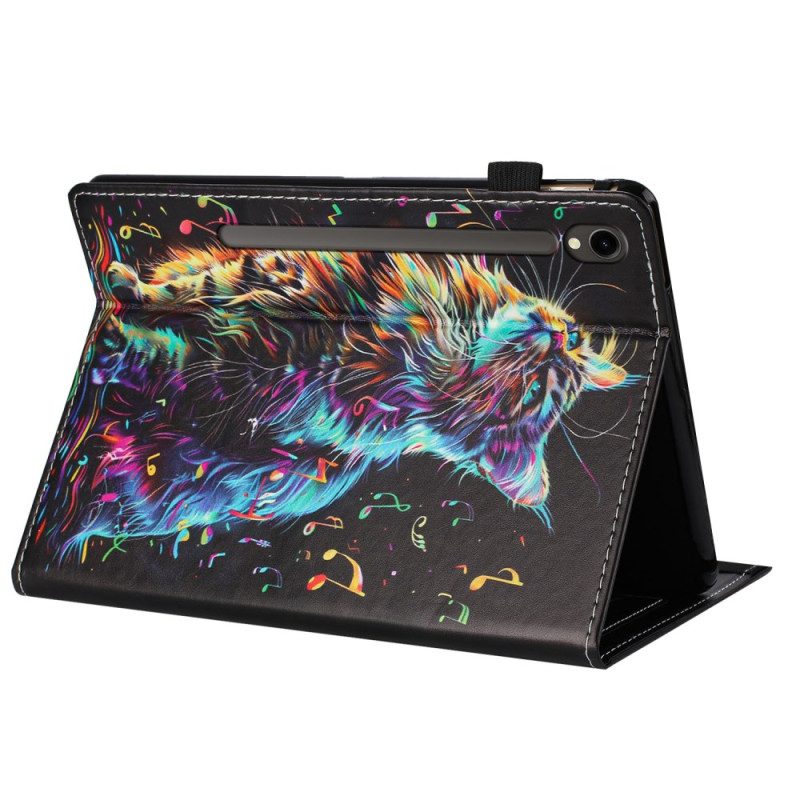 Fodral Samsung Galaxy Tab S10 Fe Musikalisk Katt