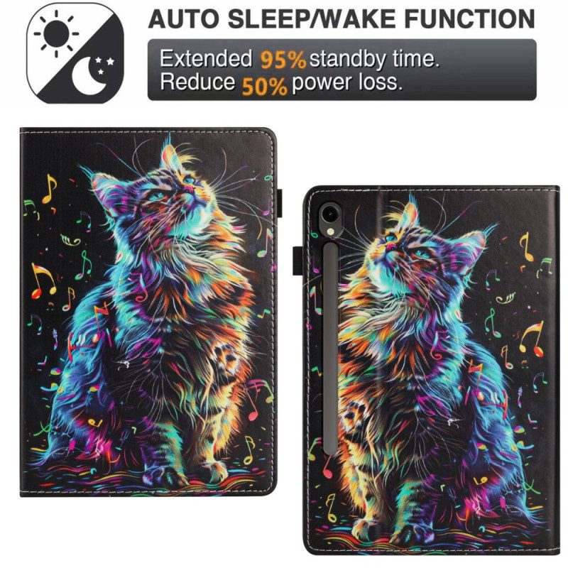 Fodral Samsung Galaxy Tab S10 Fe Musikalisk Katt