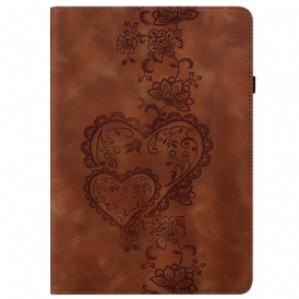 Fodral Samsung Galaxy Tab S10 Plus Hjärtan Med Mockaeffekt