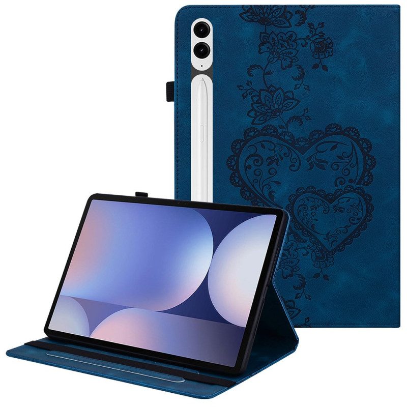Fodral Samsung Galaxy Tab S10 Plus Hjärtan Med Mockaeffekt