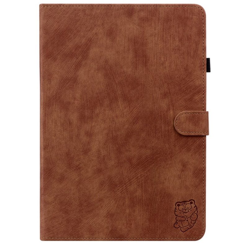 Fodral Samsung Galaxy Tab S10 Plus Liten Tiger Med Mockaeffekt