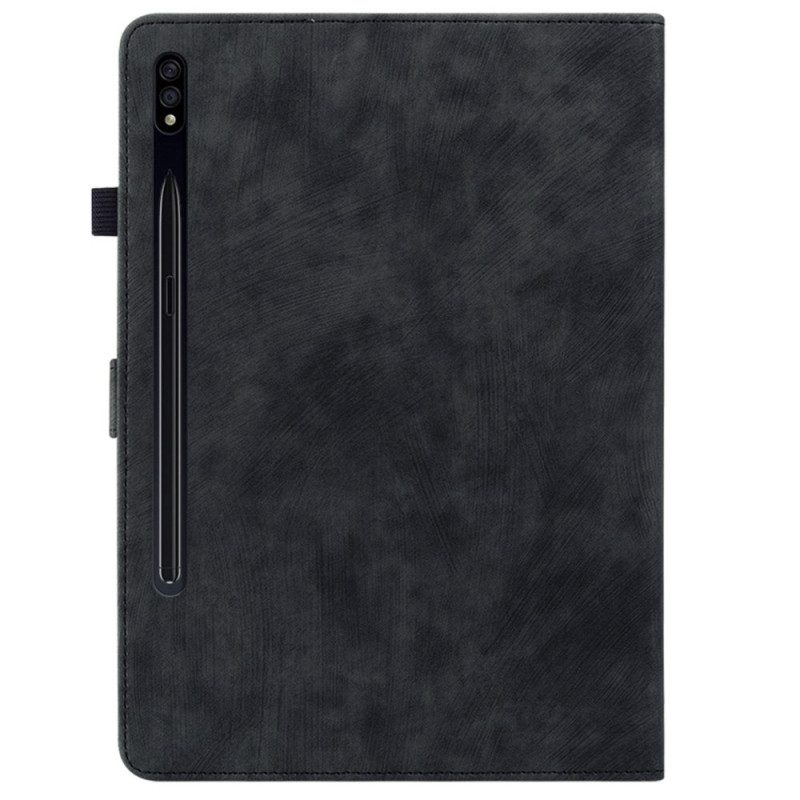 Fodral Samsung Galaxy Tab S10 Plus Liten Tiger Med Mockaeffekt