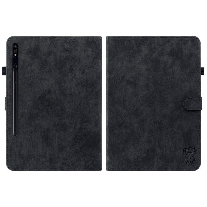 Fodral Samsung Galaxy Tab S10 Plus Liten Tiger Med Mockaeffekt