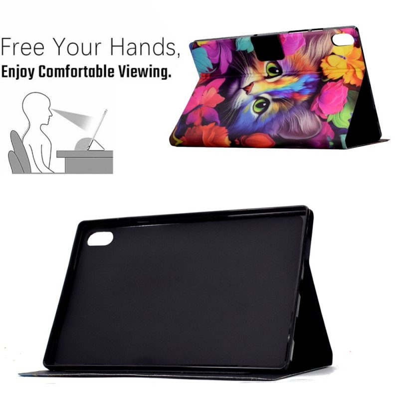 Fodral Samsung Galaxy Tab S11 Färgglad Katt