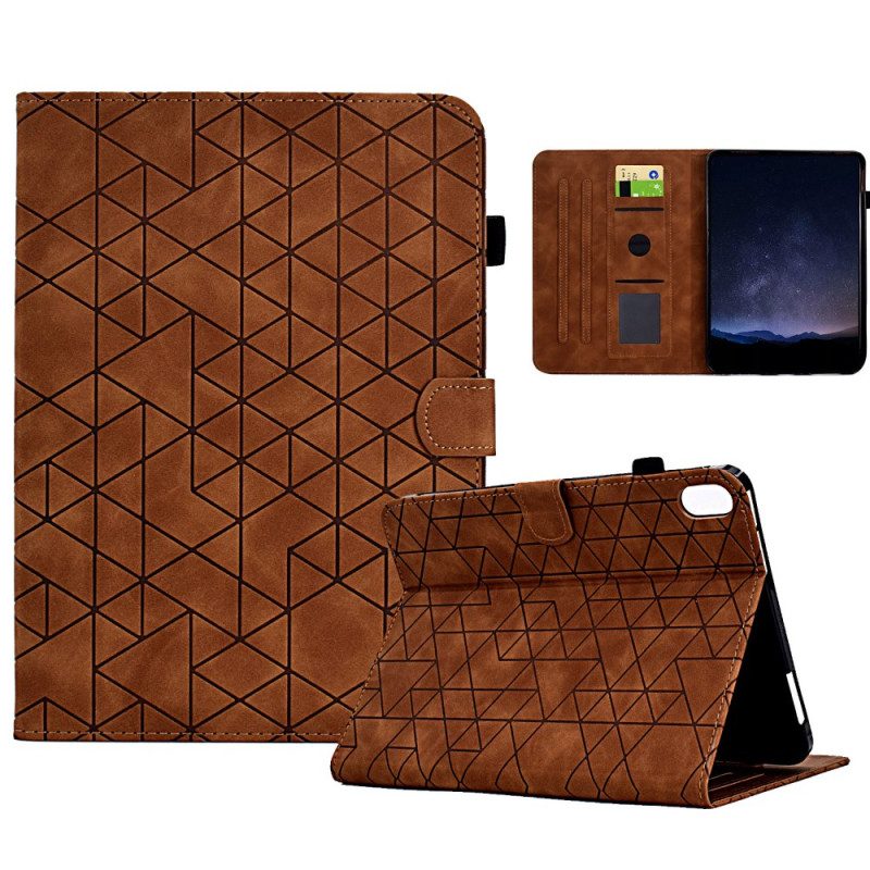 Fodral Samsung Galaxy Tab S11 Geometriskt Mönster Med Mockaeffekt